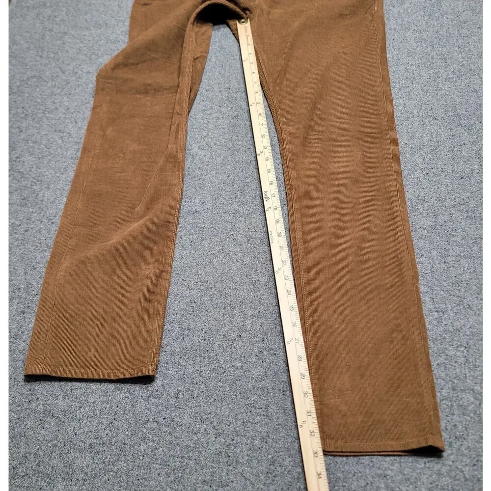 J Crew Pants Mens 34x34 Golden Brown Flex Slim Corduroy Jeans Stretch Preppy